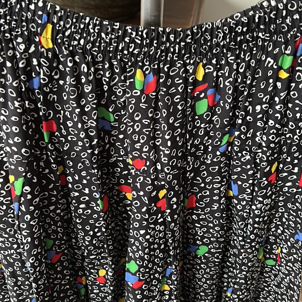 VINTAGE Midi Skirt Elastic Waist Yoke Confetti - Picture 2 of 9